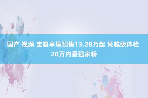 国产 视频 宝骏享境预售13.28万起 凭越级体验 20万内最强家轿