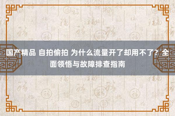 国产精品 自拍偷拍 为什么流量开了却用不了？全面领悟与故障排查指南