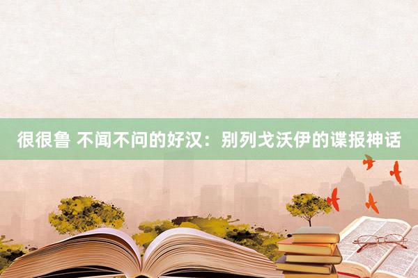 很很鲁 不闻不问的好汉：别列戈沃伊的谍报神话
