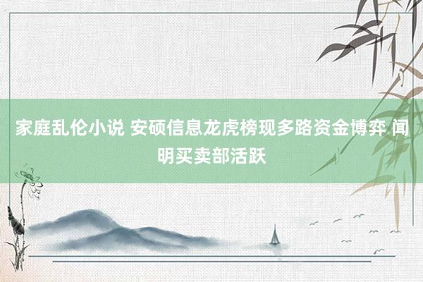 家庭乱伦小说 安硕信息龙虎榜现多路资金博弈 闻明买卖部活跃